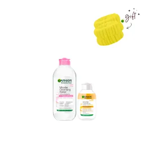 Garnier Micellar Pink Facial And Oil Infused Cleansers Bundle   Free Wrist Bands