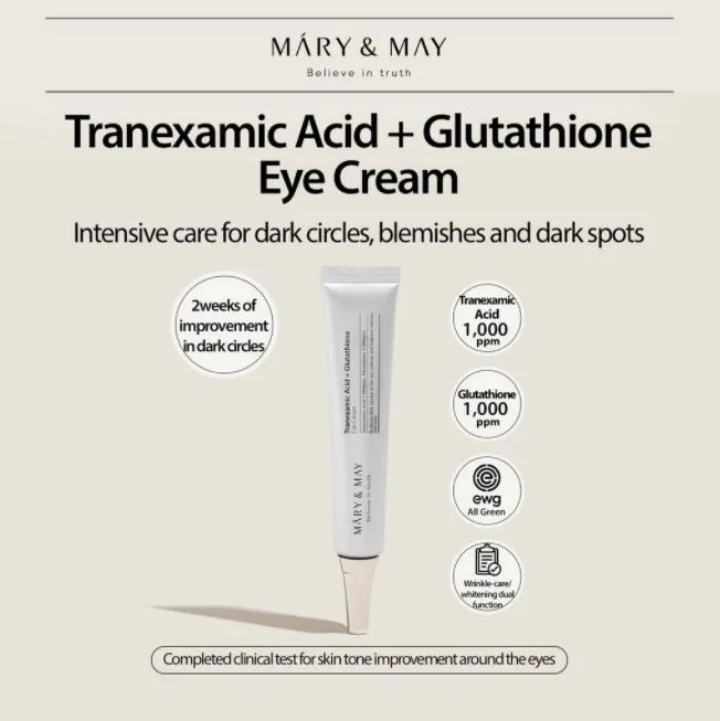 Mary & May Tranexamic Acid   Glutathione Eye Cream 12g, 1pc