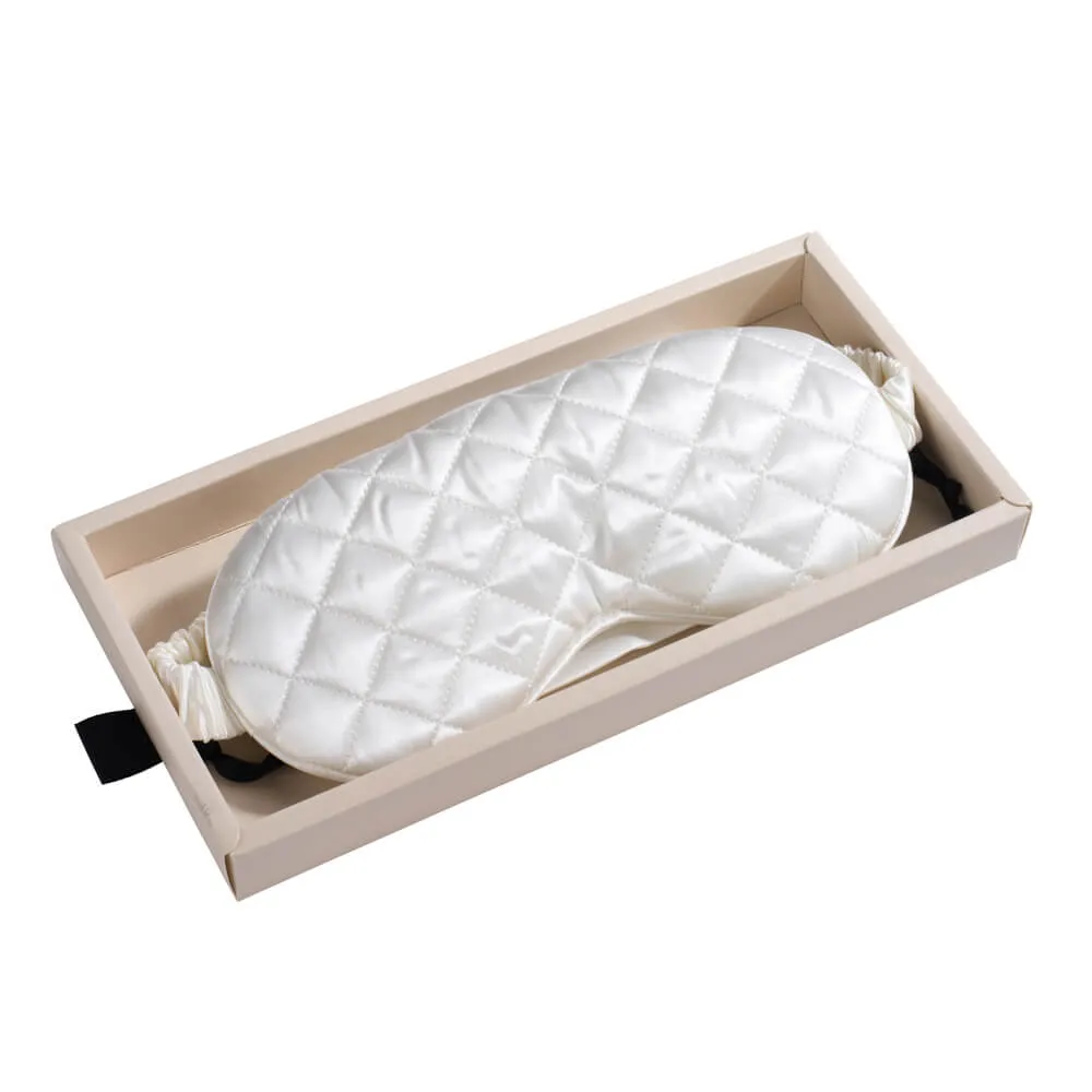 Sleep Mask - White - Diamond Quilted