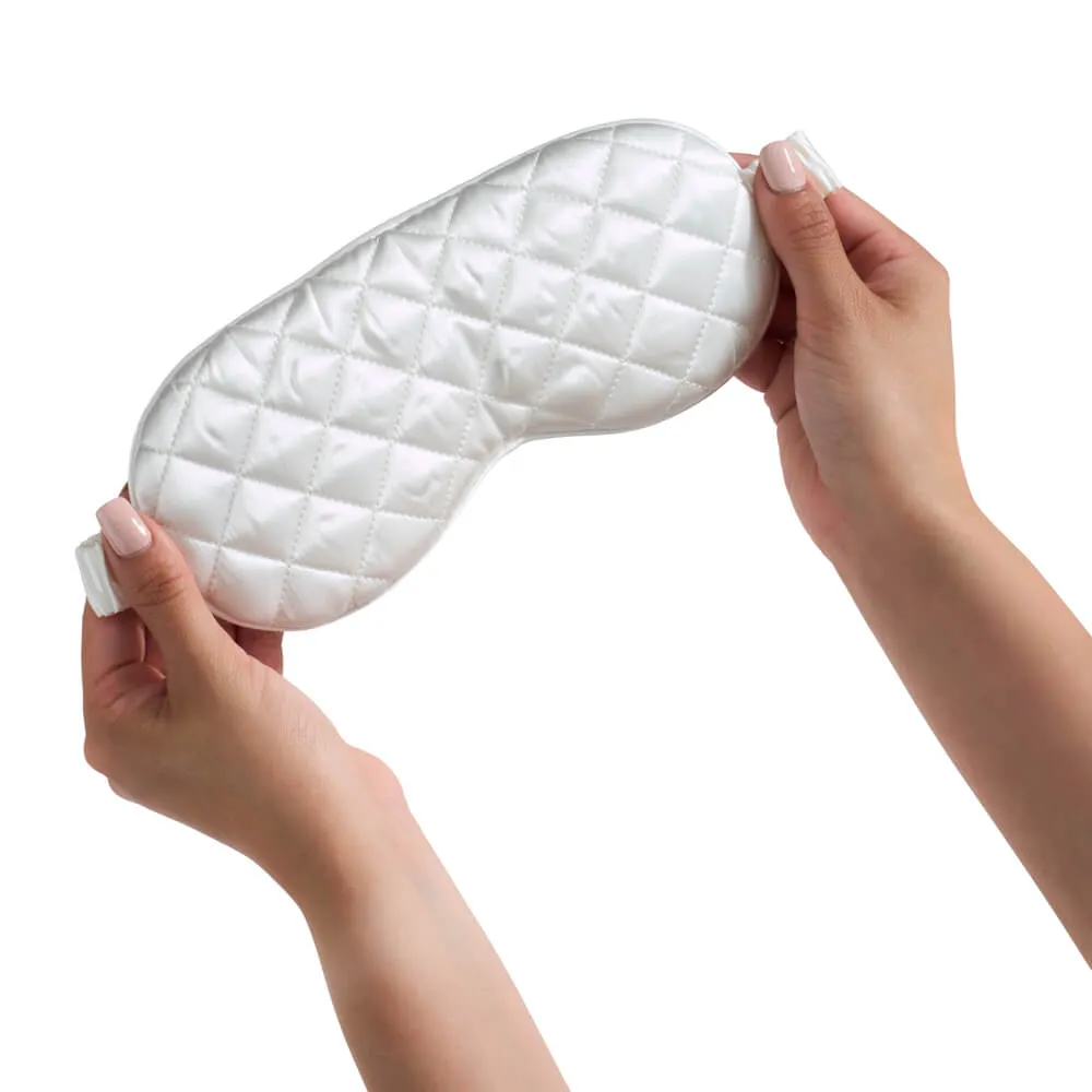 Sleep Mask - White - Diamond Quilted