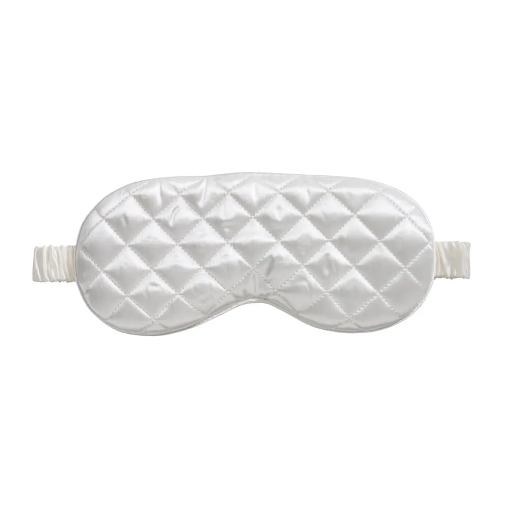 Sleep Mask - White - Diamond Quilted