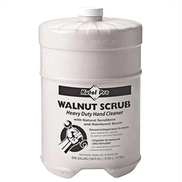 Walnut Scrub with Natural Scrubbers Heavy Duty Hand Cleaner, Flat Top Gallon, Kutol Pro 4707, Pack of 4